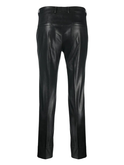 Slim-Cut Faux-Leather Trousers