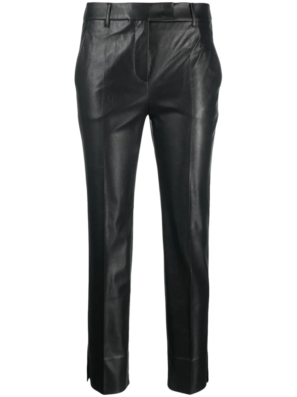Slim-Cut Faux-Leather Trousers