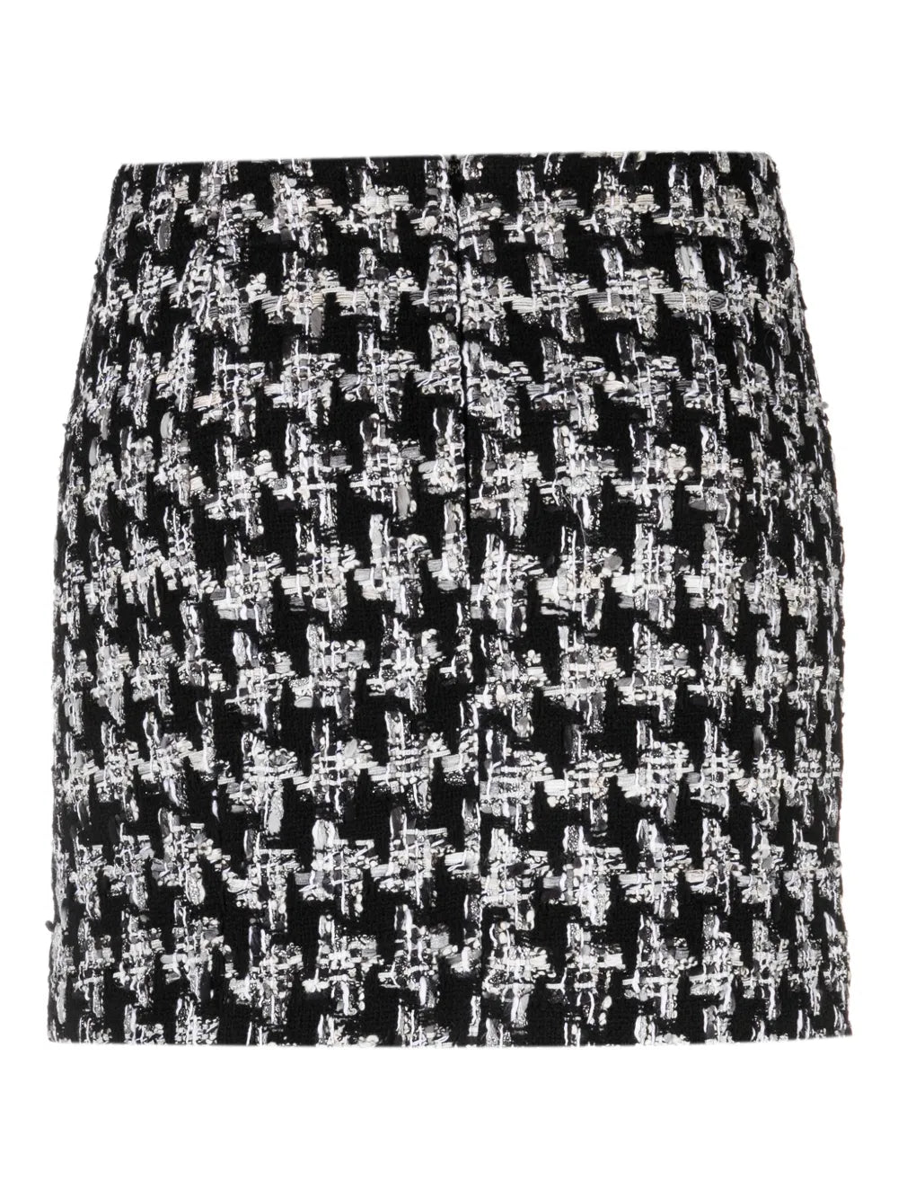 Houndstooth-Pattern Knitted Miniskirt
