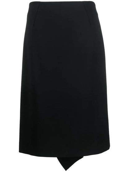 Ruffle-Detailing Wool Blend Skirt