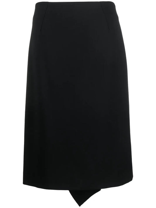 Ruffle-Detailing Wool Blend Skirt