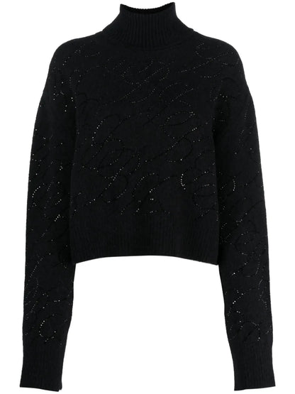 Crystal-Embellished Knitted Jumper