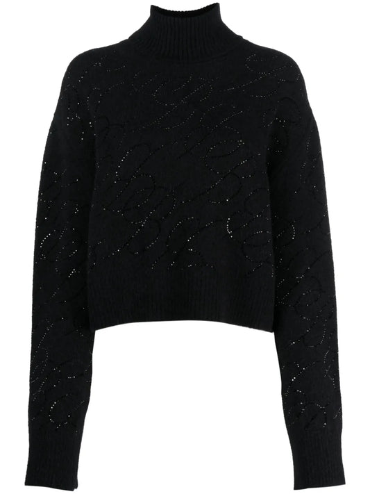 Crystal-Embellished Knitted Jumper