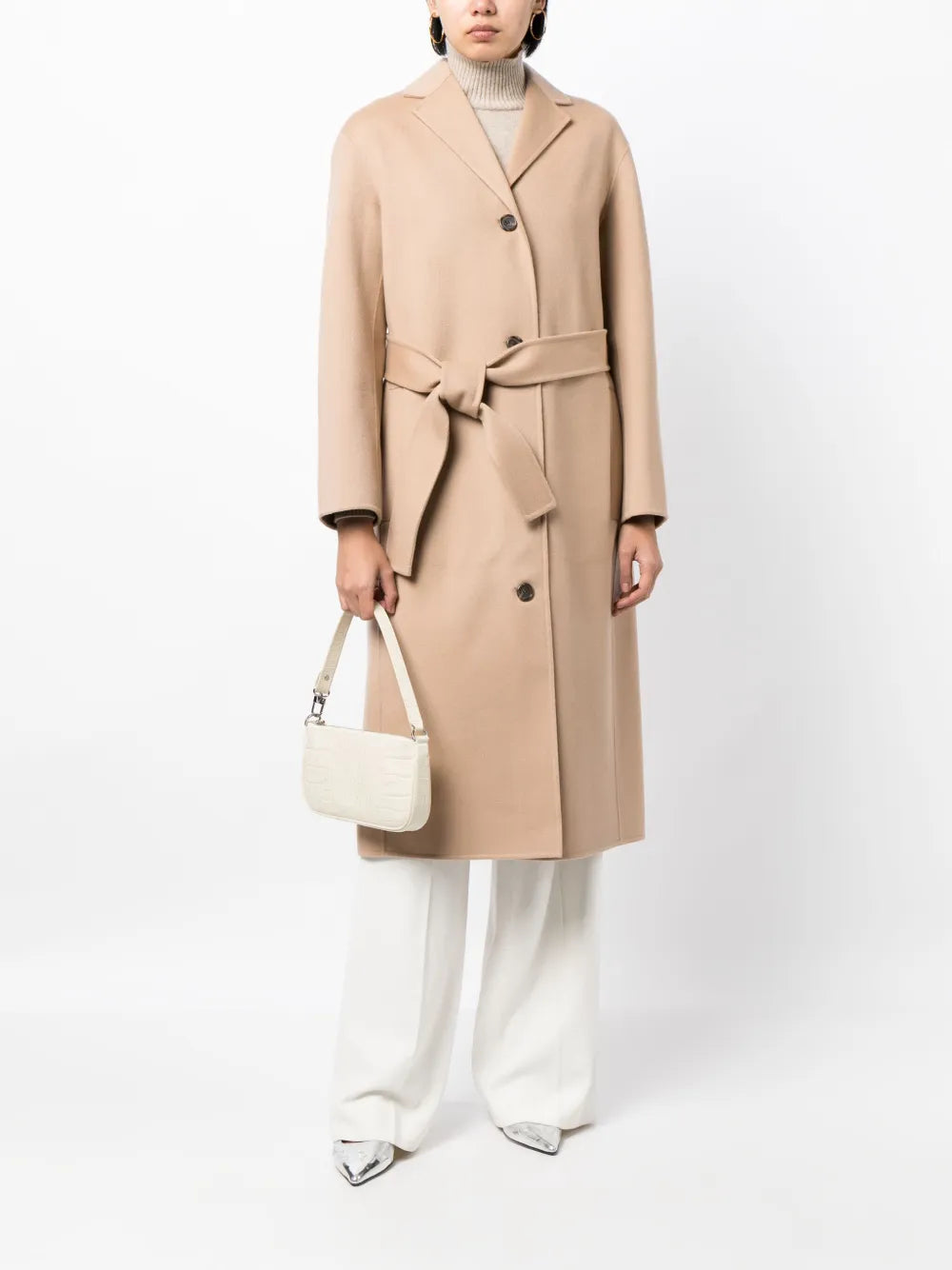Wool-Cashmere Belted-Waist Coat