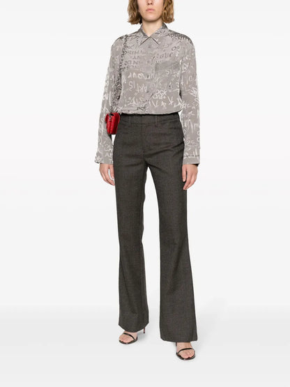 Tailored Flared Wool Trousers