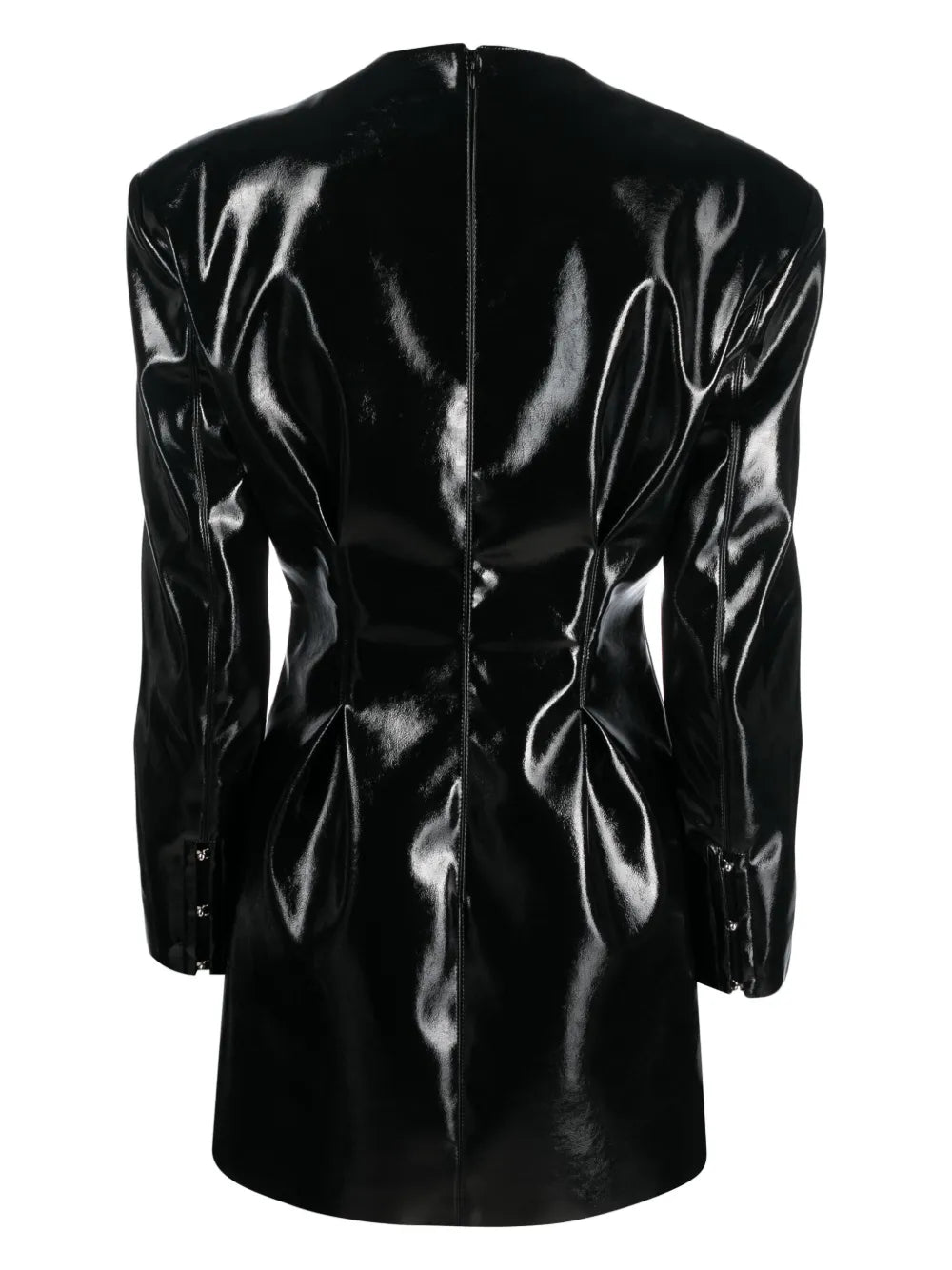 V-Neck Laminated Minidress