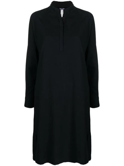 Long-Sleeve Stretch-Cotton Shirtdress