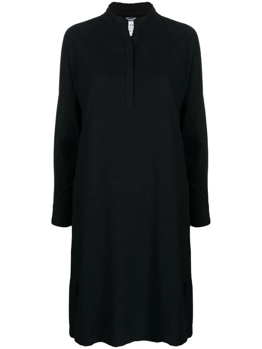 Long-Sleeve Stretch-Cotton Shirtdress