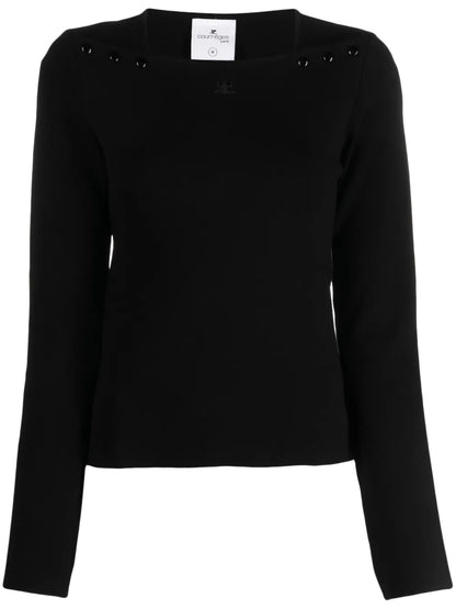 Logo-Embroidered Square-Neck Sweatshirt