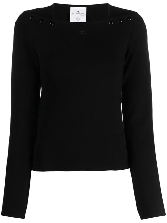 Logo-Embroidered Square-Neck Sweatshirt