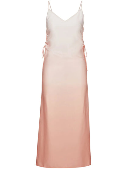 Gradient-Effect Satin Midi Dress