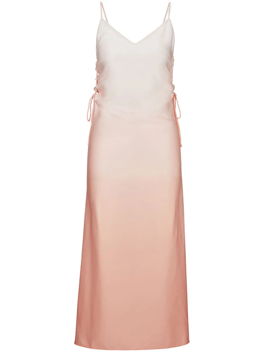 Gradient-Effect Satin Midi Dress