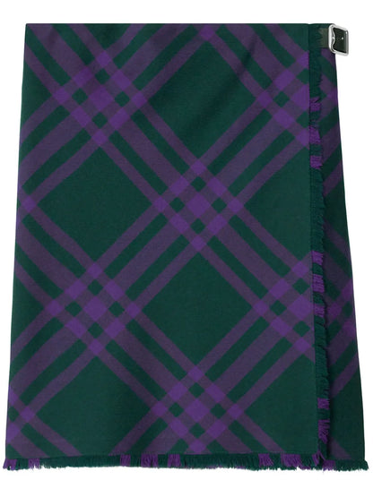 Vintage Check Wool Straight Skirt