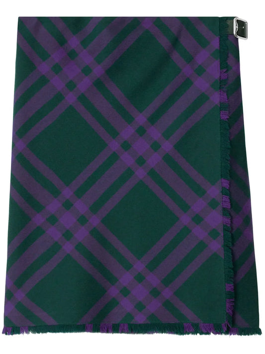 Vintage Check Wool Straight Skirt