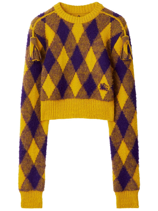 Equestrian Knight-Motif Wool Jumper