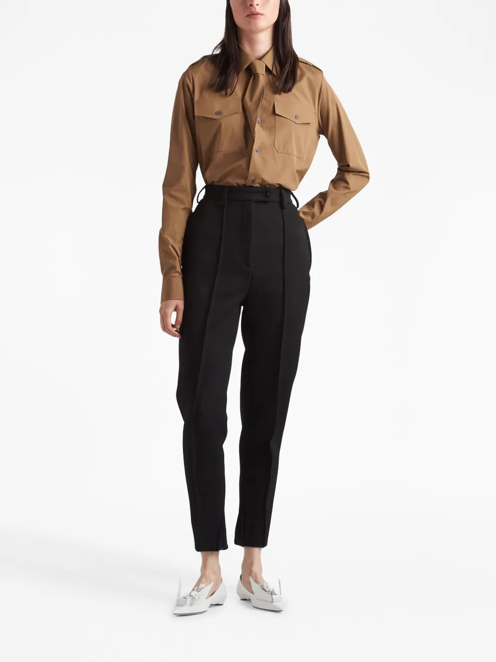 High-Rise Natté Trousers