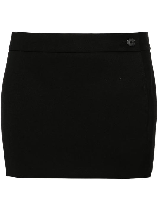 Low-Rise Wool Miniskirt