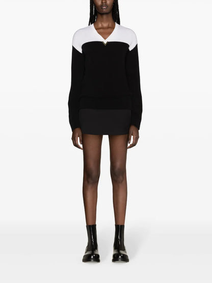 Low-Rise Wool Miniskirt