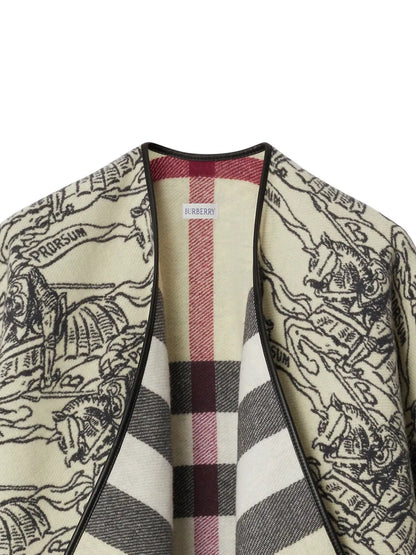 Equestrian Knight Fringe Wool Poncho