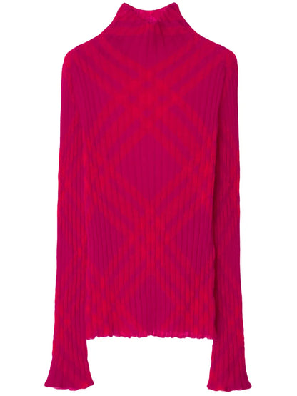 Plaid-Check Rib-Knit Jumper