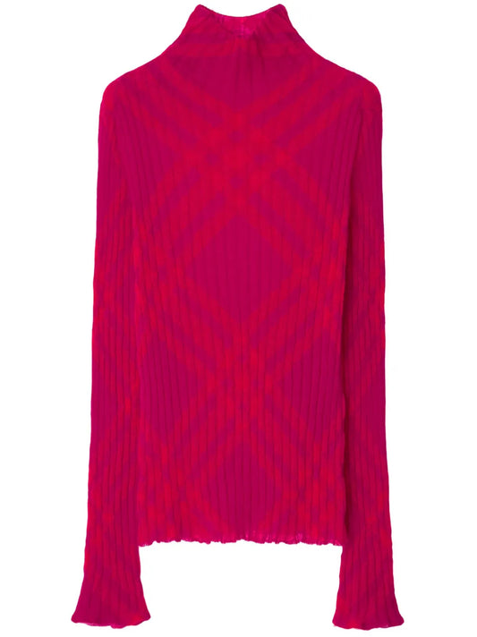 Plaid-Check Rib-Knit Jumper