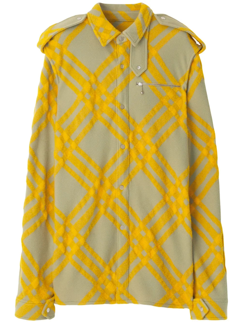 Check-Pattern Wool-Blend Shirt