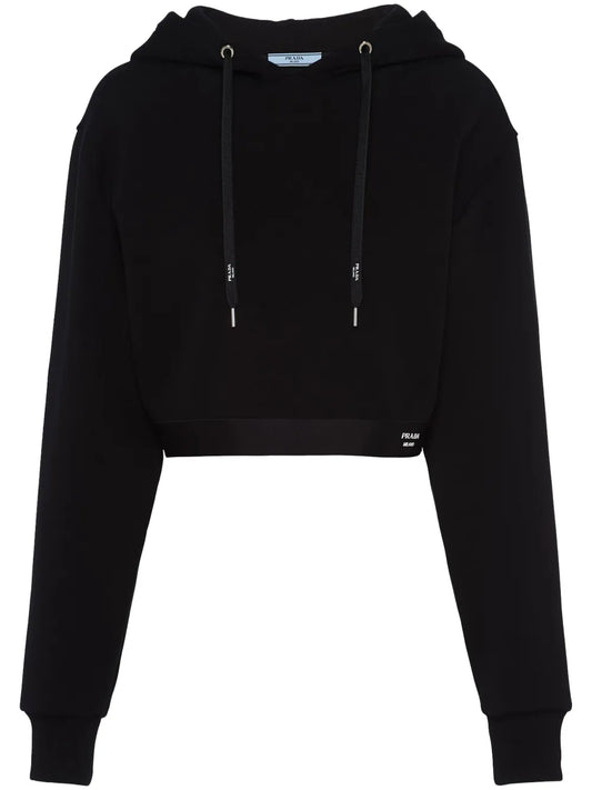 Logo-Print Cropped Hoodie