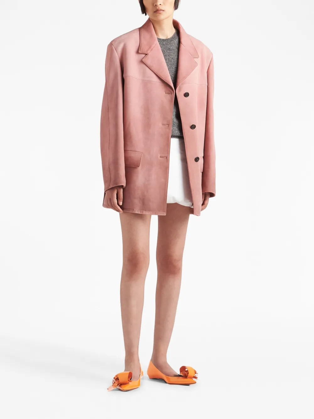 Single-Breasted Suede Blazer
