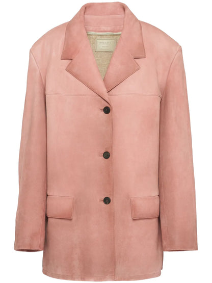 Single-Breasted Suede Blazer