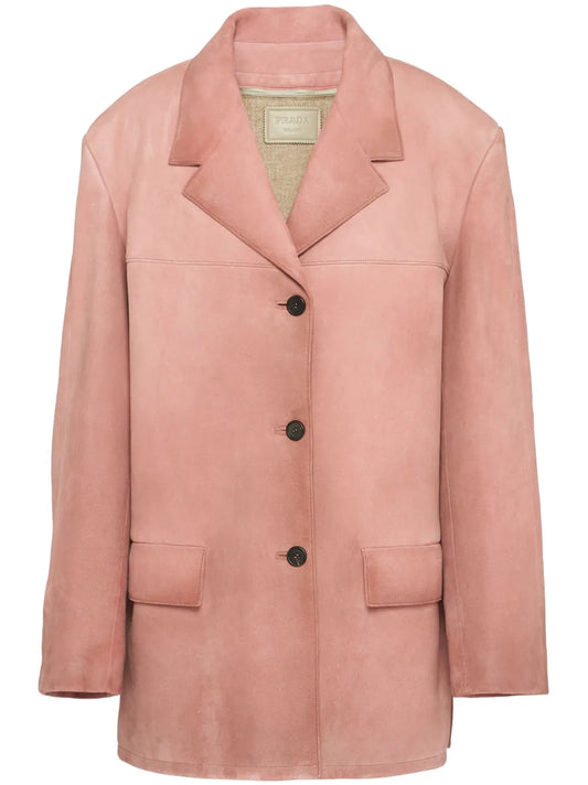 Single-Breasted Suede Blazer