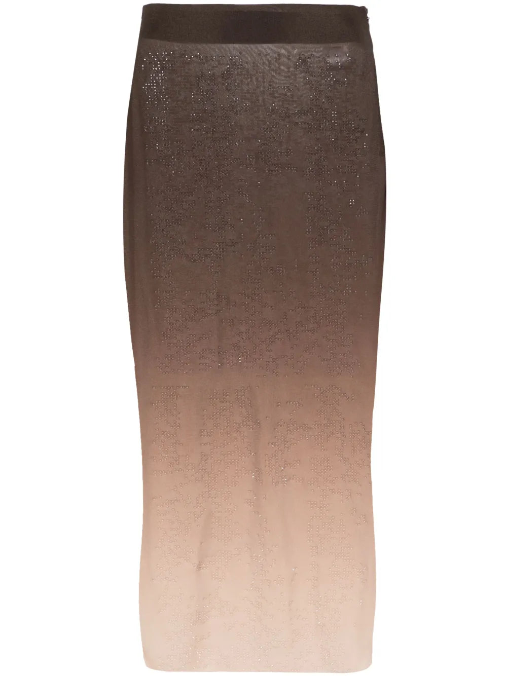 Rhinestone-Embellished Midi Skirt