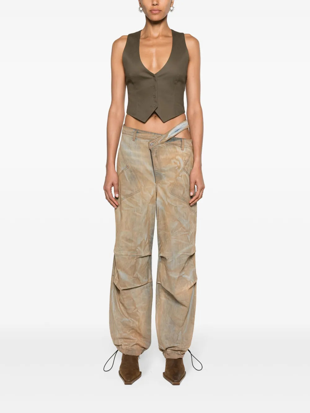High-Waist Cargo Jeans