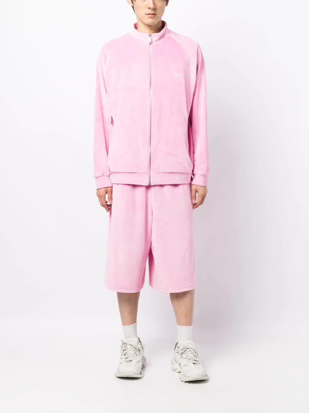 Brushed-Effect Zip-Up Jacket