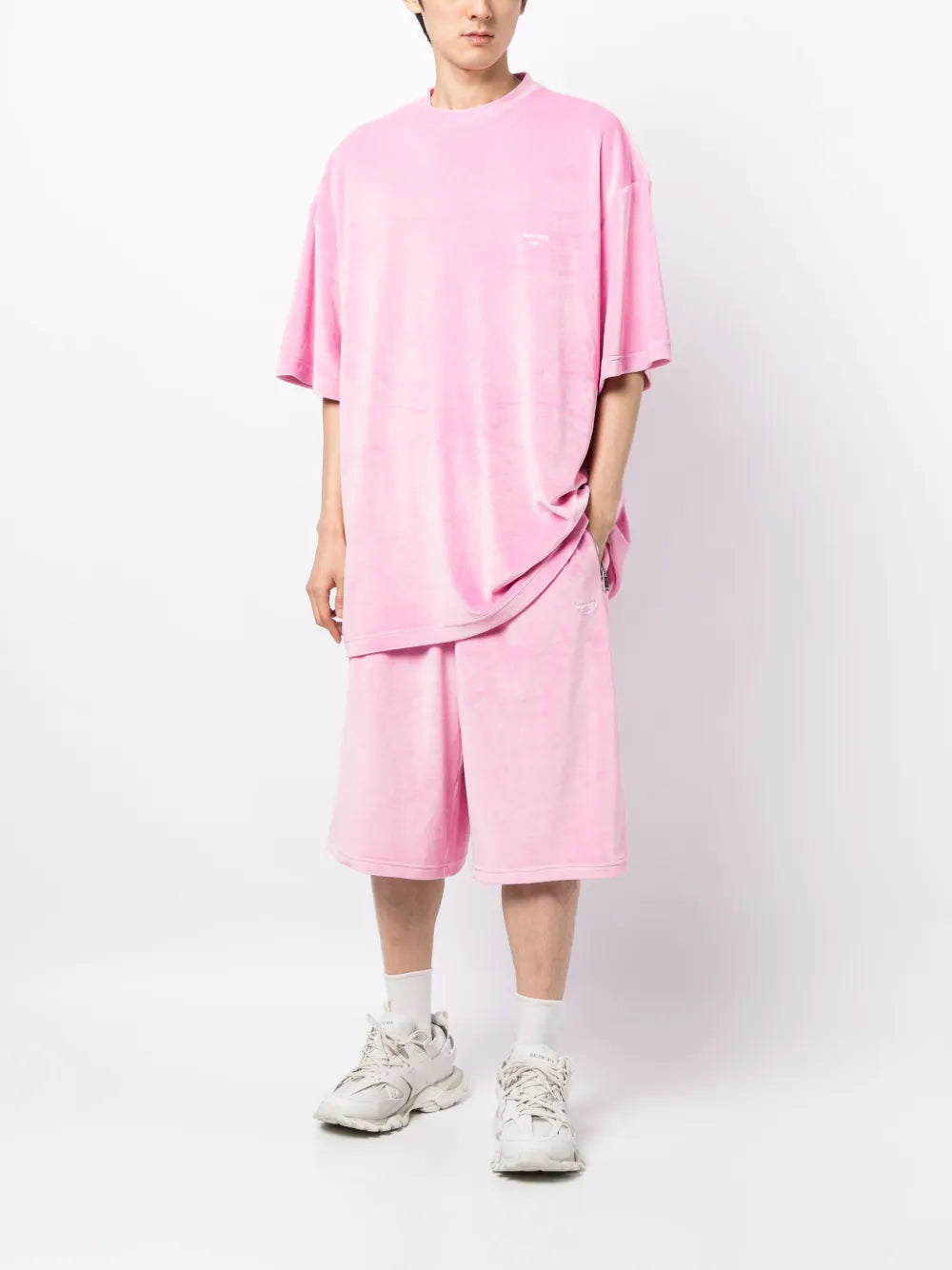 Brushed-Effect Drawstring Bermuda Shorts