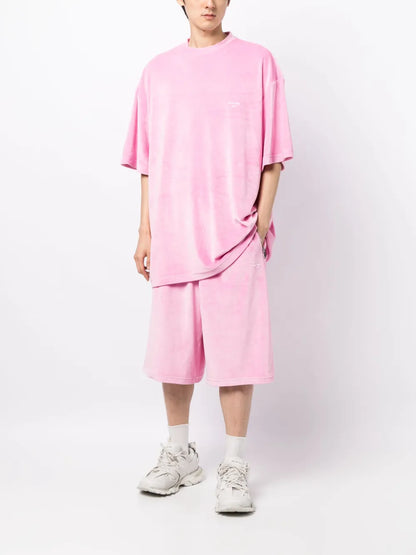 Brushed-Effect Drawstring Bermuda Shorts