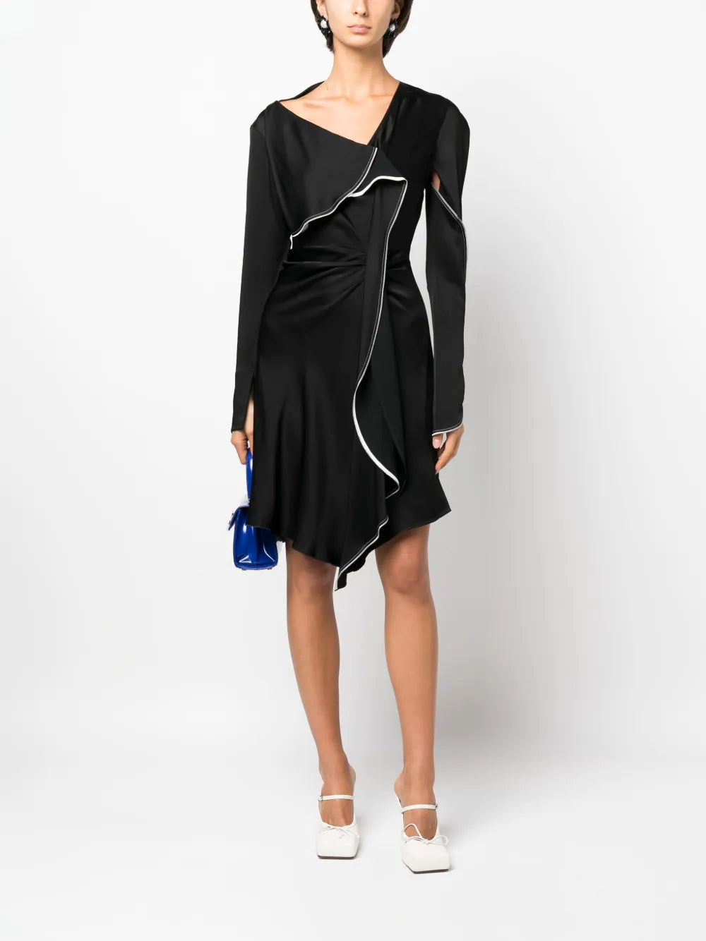Asymmetric Draped Midi Dress