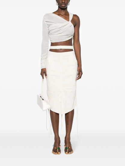 Asymmetric Ribbed Jersey Top