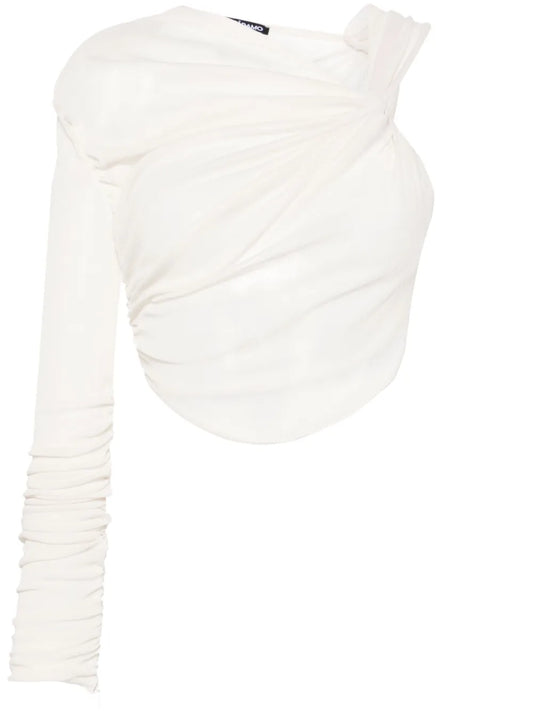 Asymmetric Ribbed Jersey Top