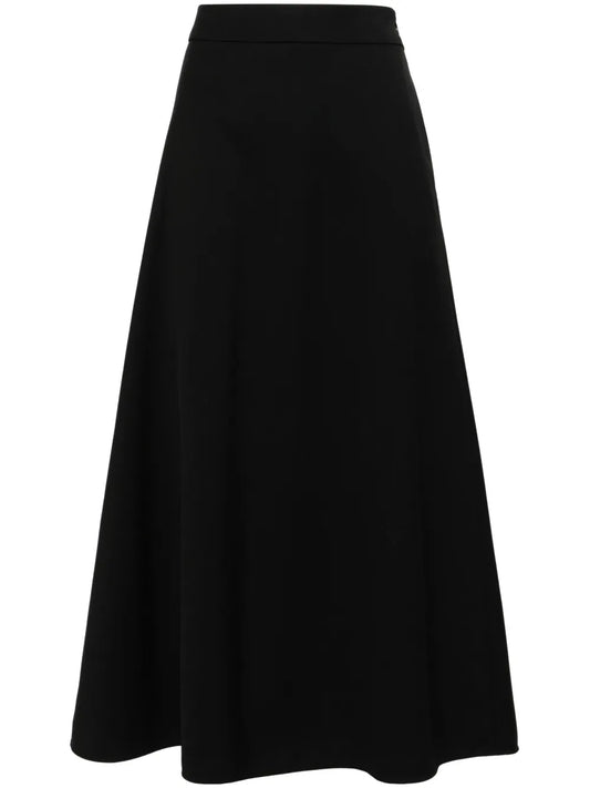 A-Line Wool Midi Skirt