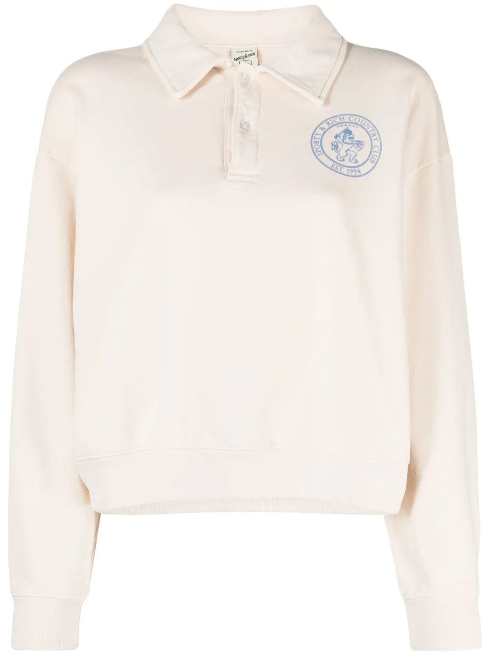 Logo-Print Long-Sleeve Polo Shirt