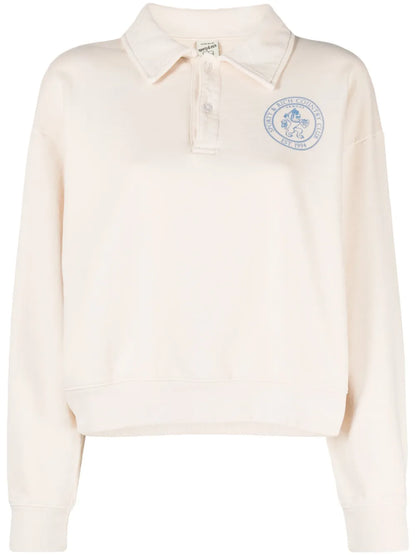Logo-Print Long-Sleeve Polo Shirt