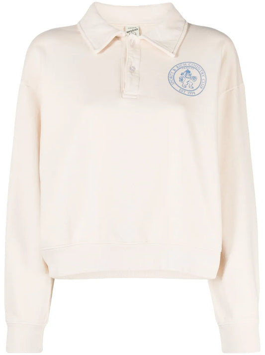 Logo-Print Long-Sleeve Polo Shirt