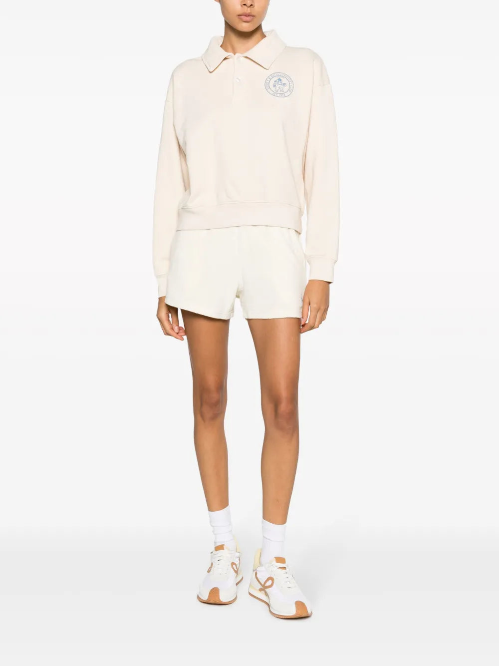 Logo-Print Long-Sleeve Polo Shirt