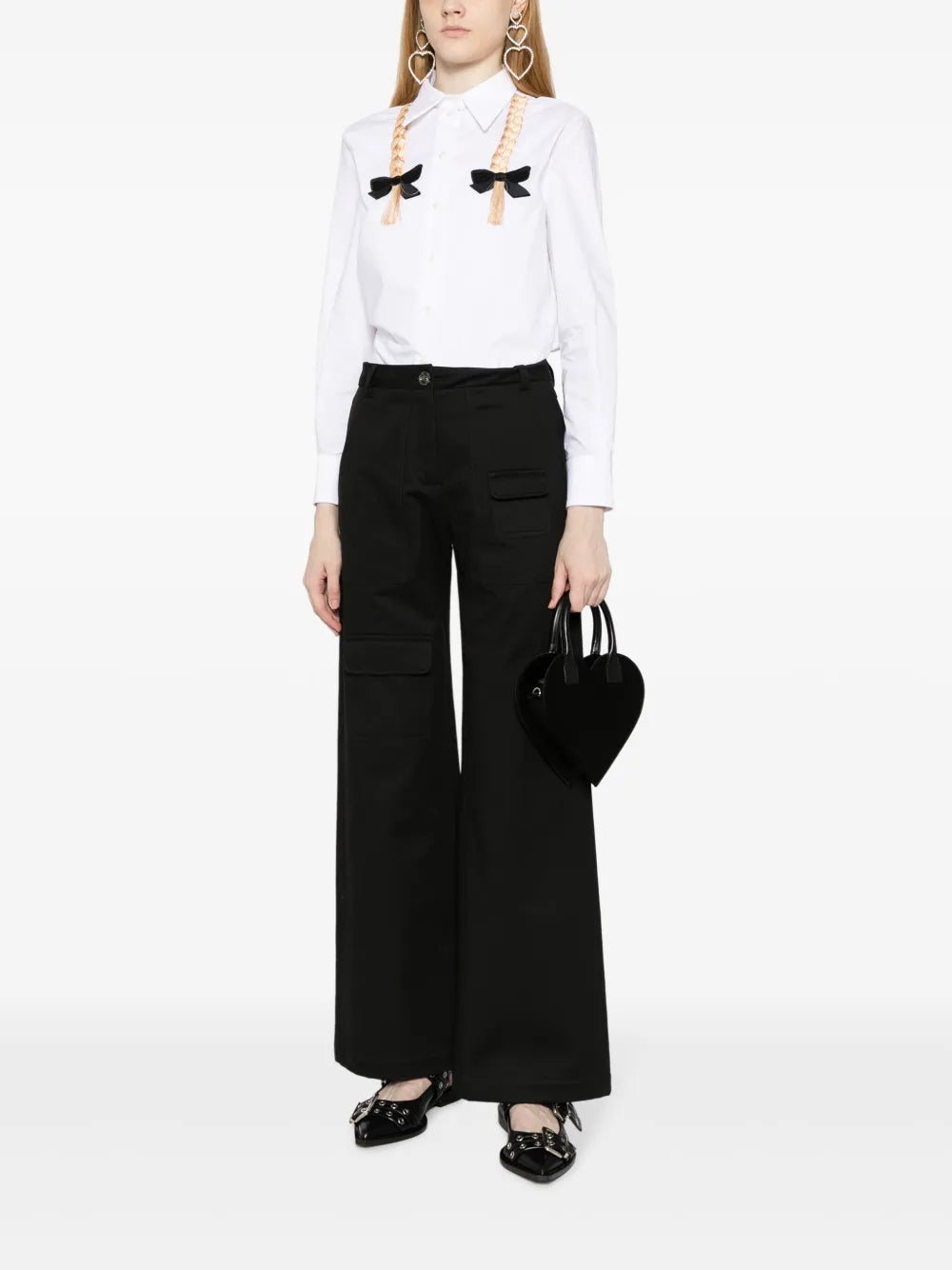 Wide-Leg Cotton Cargo Trousers