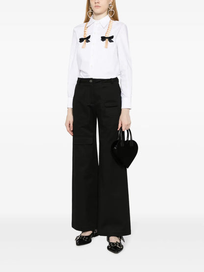 Wide-Leg Cotton Cargo Trousers