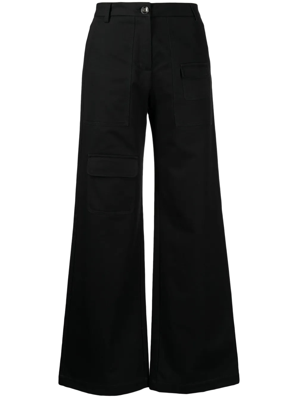 Wide-Leg Cotton Cargo Trousers