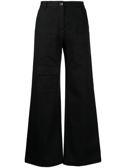 Wide-Leg Cotton Cargo Trousers