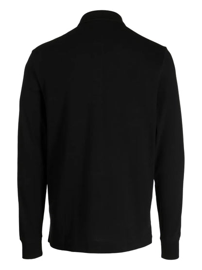 Logo-Patch Long-Sleeve Polo Shirt