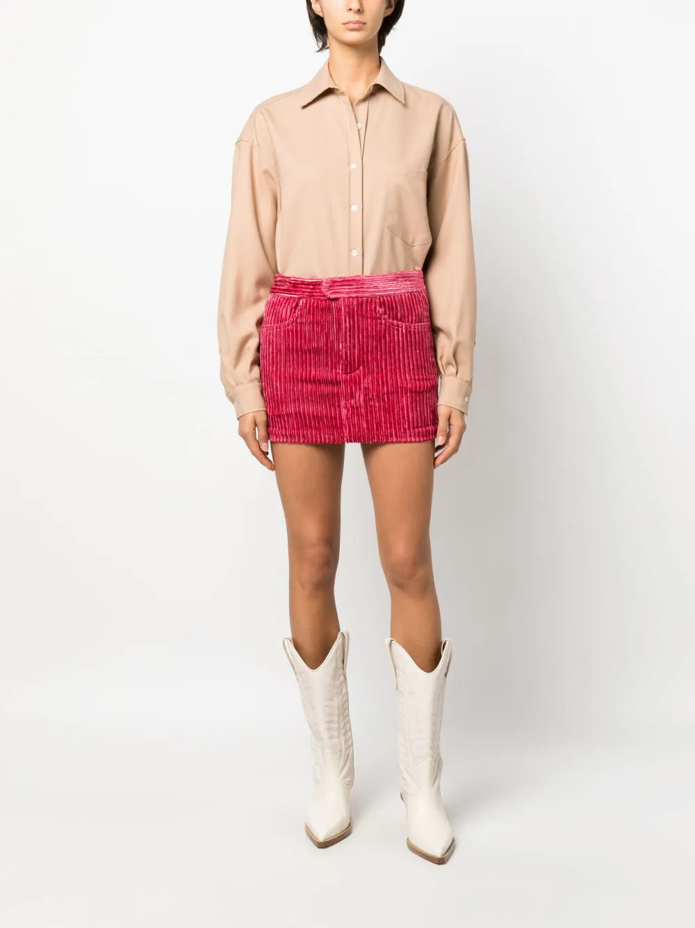 Mid-Rise Corduroy Miniskirt