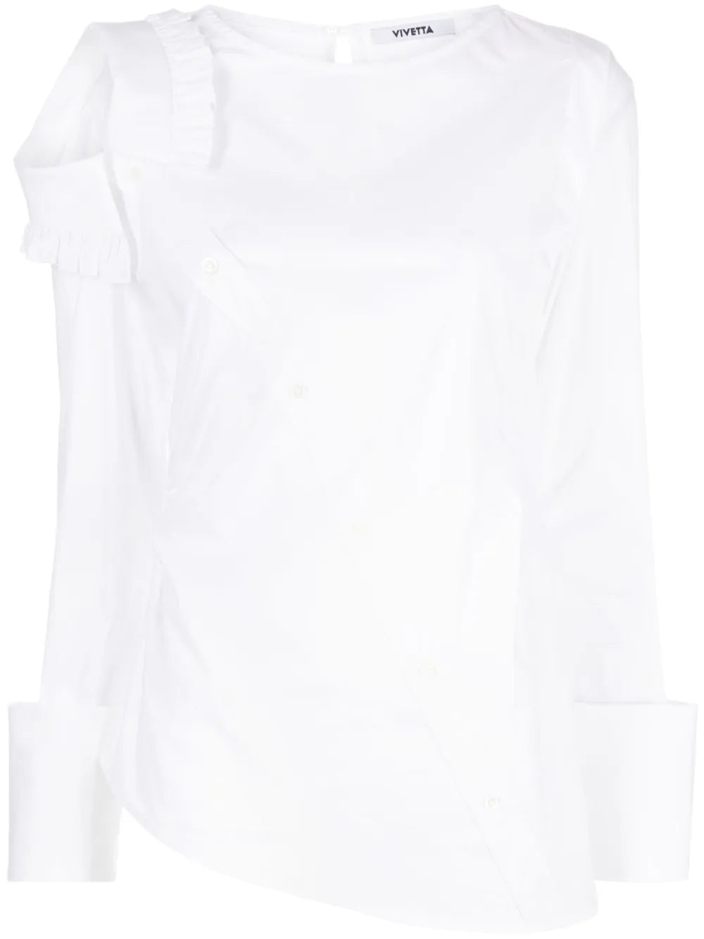 Asymmetric Long-Sleeve Poplin Shirt